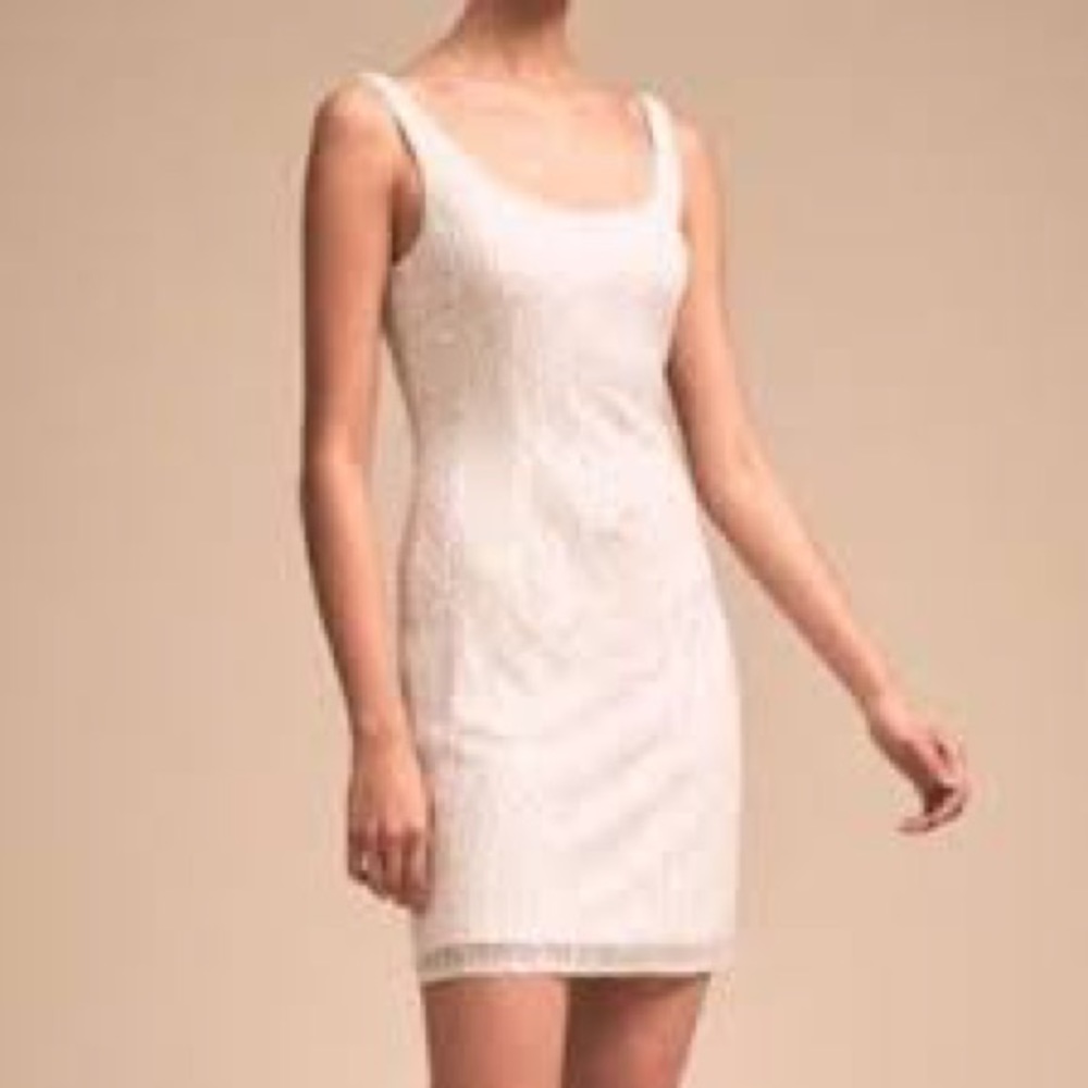 White Beaded Adriana Papell Dress